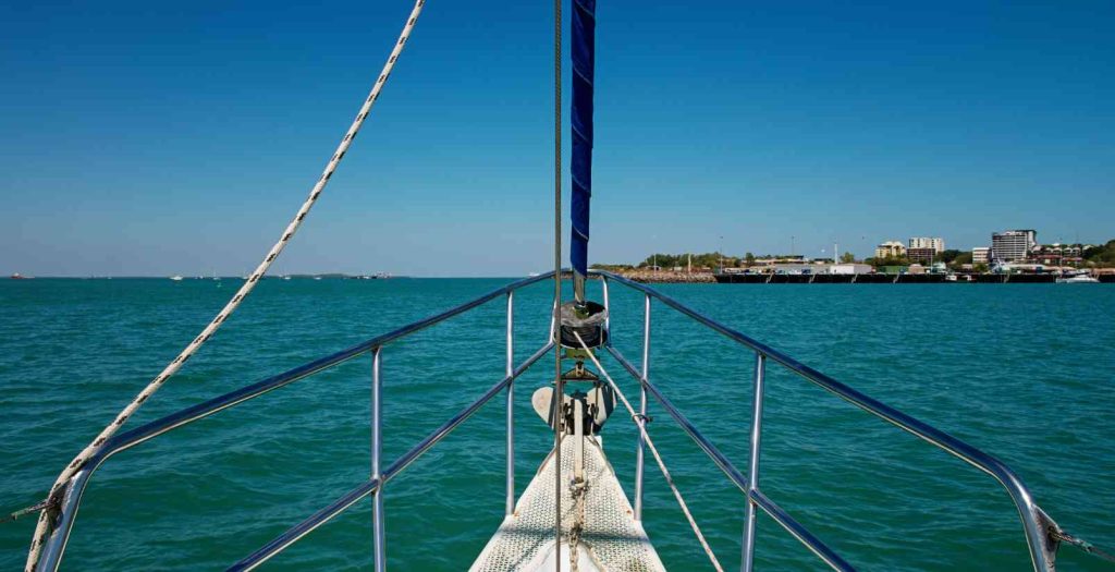 Photo taken standing on Front of sail boat
