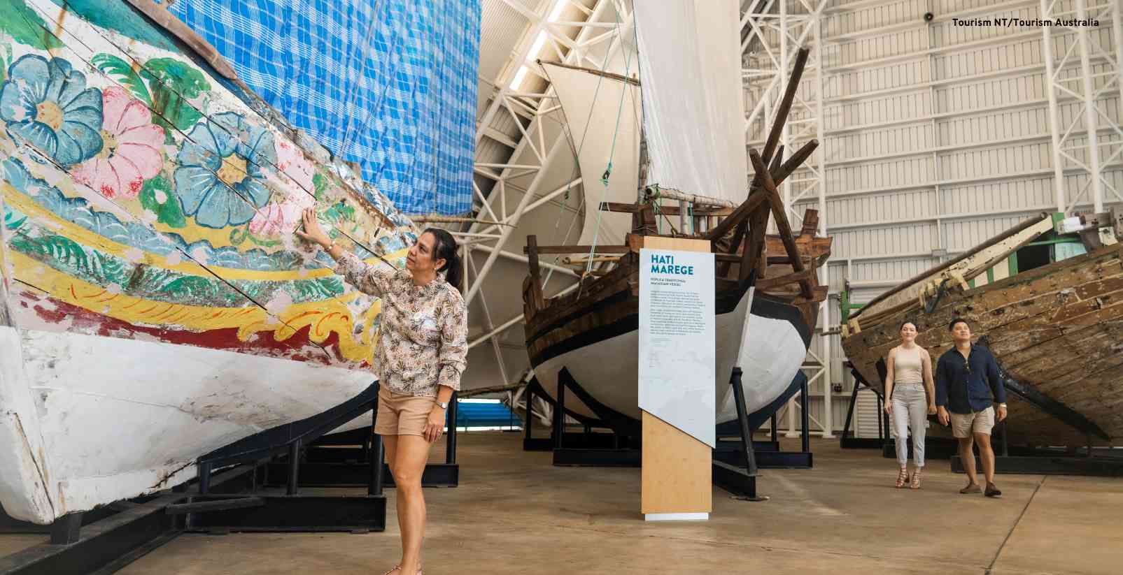 woman looking at boat in Museme